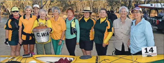  ?? ?? The record breaking “Chick with Attitude” CWA team pictured at the 2018 event. The Massive Murray Paddle event will take place from February 27 after it was postponed due to the floods last November.