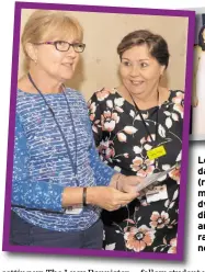  ??  ?? Left: Lynda Petley (right), dementia buddy co-ordinator, at an event to raise awarness