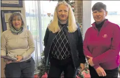  ?? ?? From left, Val Lucas, Jacklyn Barons and Clare Mills triumphed at the Yellow Ball fun Stableford