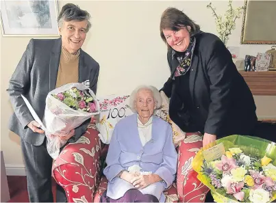  ??  ?? Mrs Joan Greated of Dalgety Bay celebrated her 100th Birthday last week. The number of people aged over 90 in Fife is expected to double by around 2040.