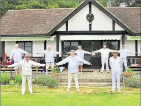  ??  ?? The croquet tournament players prove they are maintainin­g social distancing