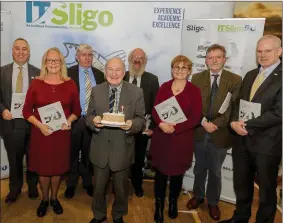  ??  ?? Group pictured at the launch of the commemorat­ive IT Sligo book.