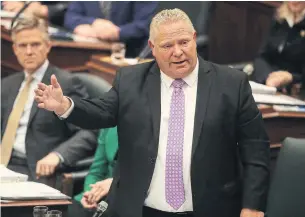  ?? STEVE RUSSELL TORONTO STAR FILE PHOTO ?? Doug Ford’s approval rating has gone up by 18 points over the past two months, a new poll found.