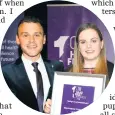  ??  ?? Katie receives an ‘Inspiratio­nal’ award from
presenter Paulo Ross