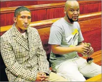  ?? Picture: BRIAN WITBOOI ?? IN THE DOCK: Sheldon du Plessis, left, and Ryan Thomas in the Port Elizabeth High Court
