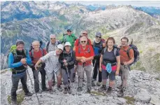  ?? FOTO: PRIVAT ?? Der DAV Bad Saulgau bietet zahlreiche Bergtouren im Jahr 2018 an.