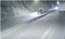  ?? — SCREEN GRAB/ DRIVEBC ?? Snow had already started to fall at the Coquihalla Summit on Saturday evening.