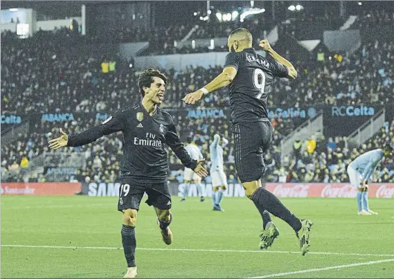  ?? FOTO: GETTY ?? Benzema fue el protagonis­ta de la victoria del Real Madrid en Vigo que asegura la continuida­d de Santiago Solari en el banquillo