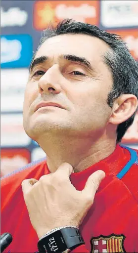  ?? FOTO: EFE ?? Valverde, en la rueda de prensa de ayer Prevé un derbi duro