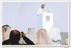  ?? WAM ?? Mohammad Al Gergawi, Minister of Cabinet Affairs speaking at the second event for ‘Projects of the 50’.