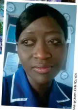  ?? picture: Main ?? Committed: Sarah Kuteh. Inset, in her nurse’s uniform