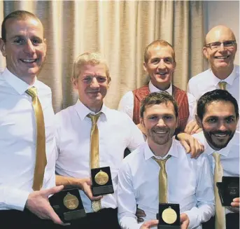  ??  ?? Members of the Calder Valley men’s teams at the presentati­on evening