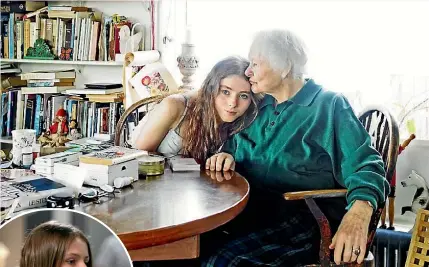  ??  ?? Thomasin Harcourt McKenzie at home, above, with her grandmothe­r Dame Kate Harcourt, and, left from top, on screen in Shortland Street, Contact and Leave No Trace.