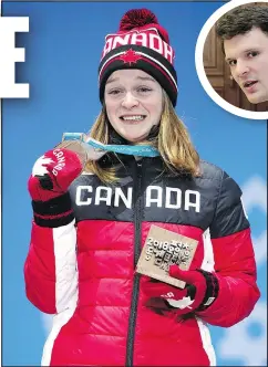  ?? GETTY IMAGES ?? Canadian Kim Boutin holds up the bronze medal she was awarded in the women’s 500-metre short track speed skating. Inset, deceased American student Otto Warmbier.