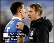  ??  ?? TALK TO ME: Potter with Lewis Dunk