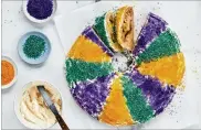  ?? BEATRIZ DA COSTA/THE NEW YORK TIMES ?? A king cake from chef Dominick Lee. Until the 18th century, king cake was largely eaten only on Jan. 6, to signal the end of the Christmas season.