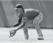  ??  ?? As a 5-11 second baseman, JC Correa, 18, is five inches shorter than his brother Carlos, who at 22 is in his third season as the Astros’ shortstop.