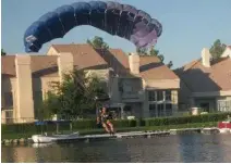  ?? Marche Bacchus ?? A team of four skydivers will launch at 6:30 p.m. Sunday over Lake Jacqueline in Desert Shores, which Marche Bacchus overlooks.