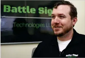  ??  ?? Nick Ripplinger, president of Dayton’s Battle Sight Technologi­es, said his company decided to invest heavily in new products when the pandemic hit.