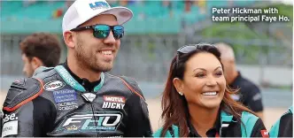  ?? ?? Peter Hickman with team principal Faye Ho.