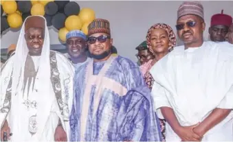  ?? ?? L-R: Emir of Lafia, Justice Sidi Bage (RTD.); Executive Director, The Alternativ­e Bank, Garba Mohammed and Head, Federal Establishm­ent, Sterling Financial Holdings Company (Sterling HoldCo), Baba Mohammed during the opening of a branch of the bank in Lafia, Nasarawa State...recently