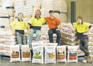  ??  ?? The bag team at Reid Stockfeeds.