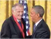  ?? 2013 PHOTO OF FRANK DEFORD WITH THEN-PRESIDENT BARACK OBAMA BY AP ??