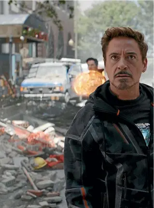  ??  ?? Robert Downey Jr’s Tony Stark is among those left to pick up the pieces in Avengers: Endgame, and Frozen returns to our screens.