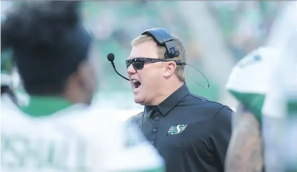  ?? MICHAEL BELL ?? The Roughrider­s are heading into Year 2 under head coach, GM and vice-president of football operations Chris Jones — and are hoping for their long-awaited turnaround.