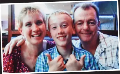  ??  ?? Close: Sam Abel, aged ten, with parents Anita and Mark. Right, aged 14, with sister Sophie