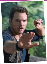  ??  ?? Tracker: Chris Pratt on the trail of the enraged dinosaurs