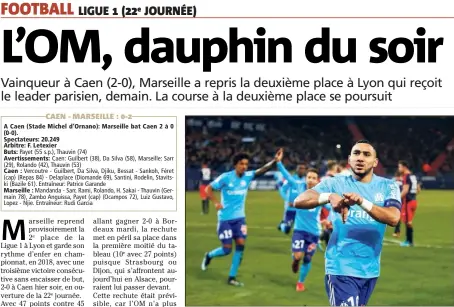  ?? (Photo AFP) ?? Dimitri Payet, buteur sur penalty à Caen hier.