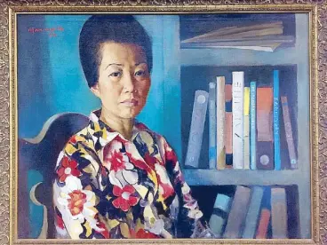  ??  ?? Portrait of Alice Coseteng by Vicente Manansala: I see the sad portrait as a fitting testimony at the time it was painted — the martial law years. Maybe her portrait also reflected the years of disappoint­ment with her husband.