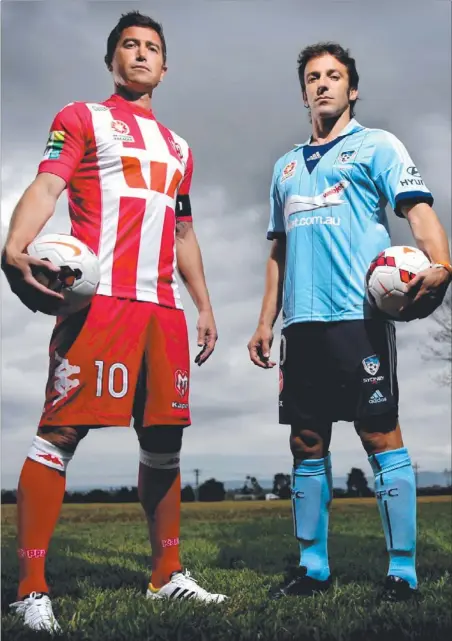  ?? Picture: GREGG PORTEOUS ?? Melbourne Heart star Harry Kewell and prized Sydney FC recruit Alessandro Del Piero, who are the captains of their respective teams, will square off for the first time in the A-League in today’s clash at Allianz Stadium