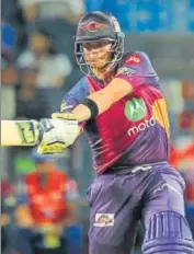  ?? BCCI ?? Steve Smith lead from the front with an unbeaten 84 vs MI.