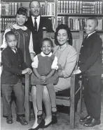  ?? (Atlanta Journal-Constituti­on via AP, File) ?? This 1966 file photo is the last official portrait taken of the entire King family, made in the study of Ebenezer Baptist Church in Atlanta. From left are Dexter King, Yolanda King, Martin Luther King Jr., Bernice King, Coretta Scott King and Martin Luther King III.