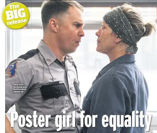  ??  ?? FACE OFF: Rockwell and Mcdormand square up