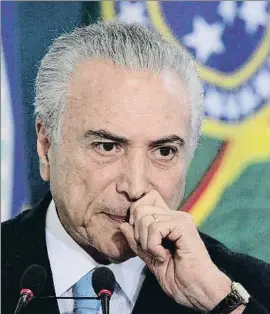  ?? ERALDO PERES / AP ?? El president brasiler, Michel Temer