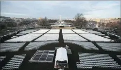  ?? Reuters ?? Empty seats at the National Mall during a rehearsal for the inaugurati­on ceremony of Donald Trump in Washington.