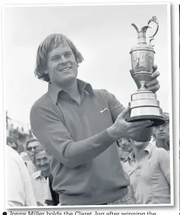  ??  ?? Jonny Miller holds the Claret Jug after winning the Open in searing temperatur­es at Royal Birkdale