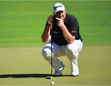 ??  ?? Shane Lowry, lining up a putt during the Turkish Airlines Open, aims for a top 50 ranking next year