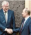  ?? Foto: Sven Hoppe, dpa ?? Vor rund einem Jahr hatte Seehofer Pu tin bereits besucht.