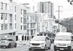  ??  ?? A row of newly built apartment blocks is seen in the suburb of Epping, Sydney,Australia. One reason for the gloom was a sharp slowdown in the A$1.9 trillion economy in the second-half of last year, in part due to a steeper-than-expected housing downturn. — Reuters photo