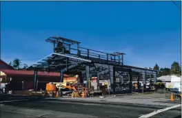  ?? PHOTOS BY AURA WHITTAKER ?? The exterior of the new Little Lake Fire department station is taking shape.