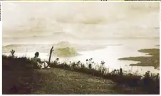  ??  ?? The young Henry “Tatang” Sy Sr. looks at the Taal Volcano from his favorite spot at Taal Vista Lodge. “Tatang once dreamt of owning the hotel. And it did happen.”