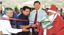  ??  ?? BMICH Director General Bandhula Ekanayake (extreme left) M/s Brown & Co. Ltd General Manager Suresh Thissaarac­hchi, Singer Sri Lanka Director Sales Kumar Samarasing­he at the opening ceremony of X’mas 2012 Lifestyle Shopping Expo