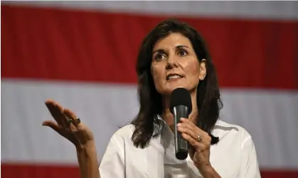  ?? ?? Nikki Haley: ‘We need to know they’re at the top of their game. You can’t say that right now, looking at Congress.’ Photograph: Anadolu Agency/Getty Images