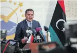  ?? Ziel [ AFP/Mahmud Turkia ] ?? Libyens Übergangsp­remier Dbeiba wurde eines Attentats.