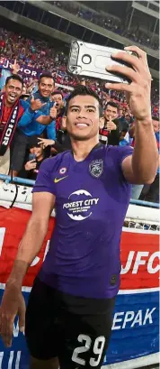  ??  ?? Remember me: JDT’s Safawi Rasid left yesterday to join Portuguese club Portimonen­se after scoring two goals in Friday’s win over Sabah.