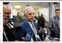  ?? AP ?? Ohio Republican­s are engaged in the challenge of backing Tennessee Sen. Bob Corker, head of the Senate Foreign Relations Committee, without alienating Trump.